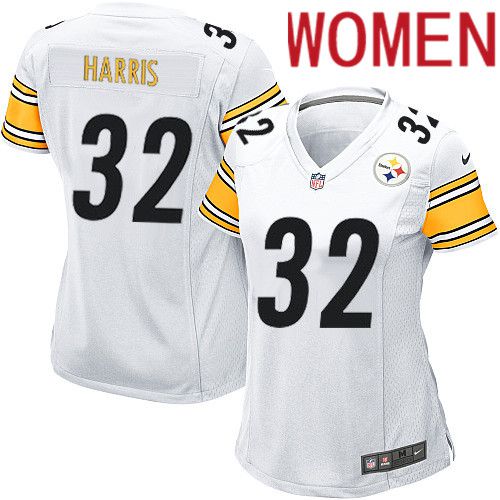 Women Pittsburgh Steelers #32 Franco Harris Nike White Game NFL Jersey->women nfl jersey->Women Jersey